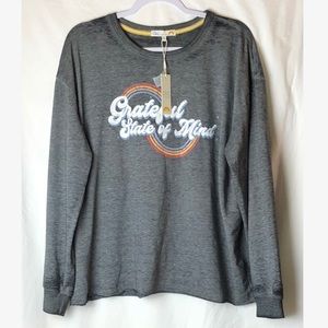 NWT C&C California Gray Oversized Shirt Grateful State of Mind Sz S